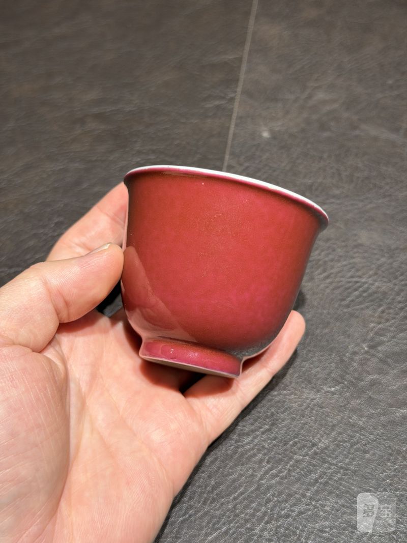 清乾隆 胭脂红釉茶圆 - 图4